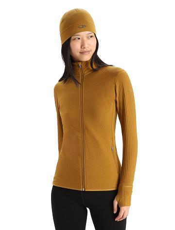 Clove Icebreaker RealFleece™ Merino Descender Long Sleeve Zip Women's Jackets | AU 1647UZGT